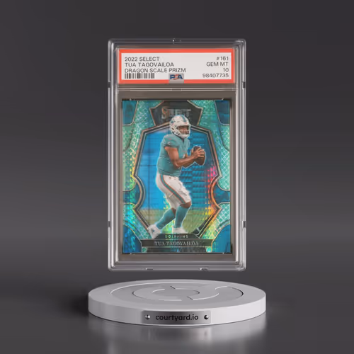 2022 Panini Select #161 Tua Tagovailoa - Dragon Scale Prizm (PSA 10 GEM MINT)