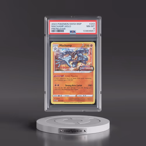 2022 Pokémon Swsh Black Star Promo #243 Machamp - Holo Prerelease (PSA 8 NM-MT)