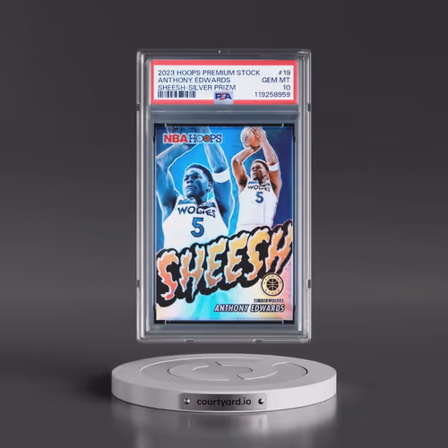2023 Panini Hoops Premium Stock Sheesh #19 Anthony Edwards - Silver Prizm (PSA 10 GEM MINT)