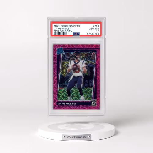 2021 Panini Donruss Optic #222 Davis Mills - Pink Velocity (PSA 10 GEM MINT)
