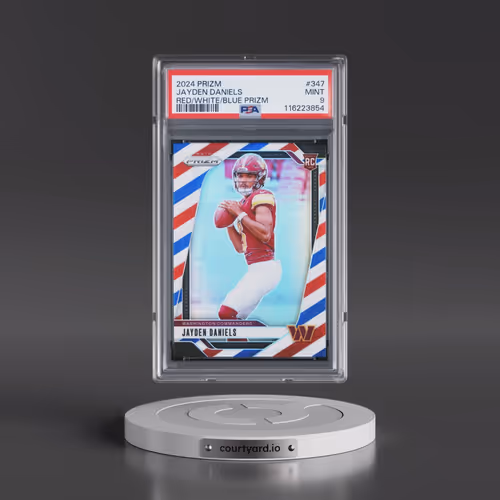 2024 Panini Prizm #347 Jayden Daniels - Red/White/Blue Prizm (PSA 9 MINT)