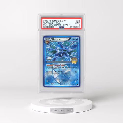 2013 Pokémon Black & White Plasma Freeze #23 Glaceon - Holo Crosshatch-2013 City Championships-Staff (PSA 9 MINT)