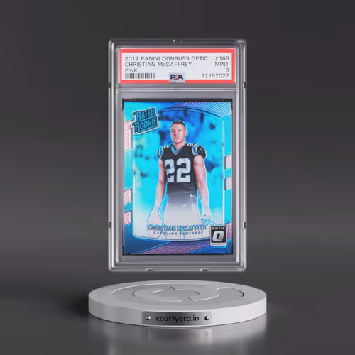 2017 Panini Donruss Optic #168 Christian McCaffrey - Pink (PSA 9 MINT)