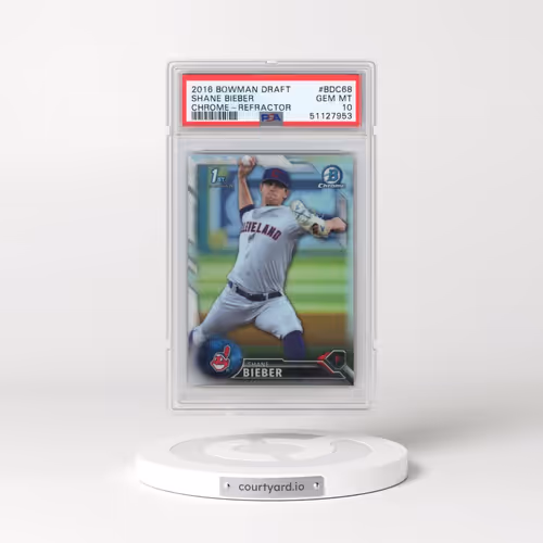 2016 Bowman Draft #BDC68 Shane Bieber - Chrome-Refractor (PSA 10 GEM MINT)