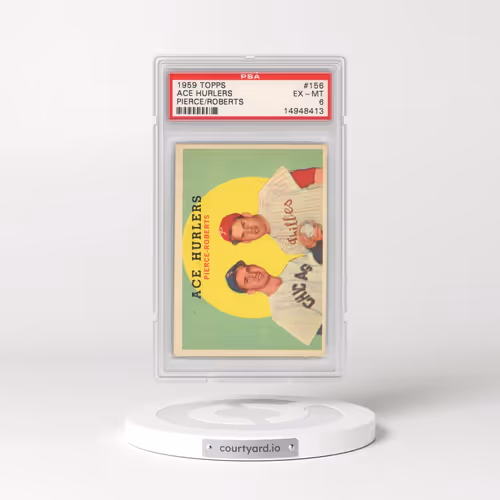 1959 Topps #156 Ace Hurlers - Pierce/Roberts (PSA 6 EX-MT)