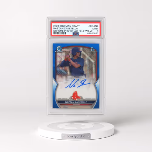 2023 Bowman Draft Chrome Prospect Autograph #CDANZ Nazzan Zanetello - Blue Wave (PSA 9 MINT)