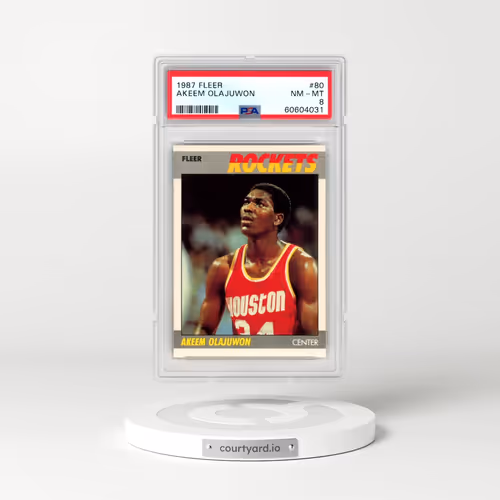 1987 Fleer #80 Akeem Olajuwon (PSA 8 NM-MT)