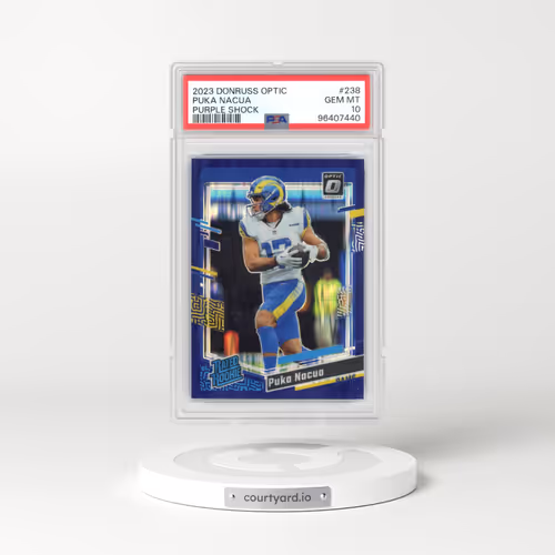 2023 Panini Donruss Optic #238 Puka Nacua - Purple Shock (PSA 10 GEM MINT)