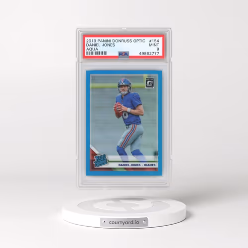2019 Panini Donruss Optic #154 Daniel Jones - Aqua (PSA 9 MINT)