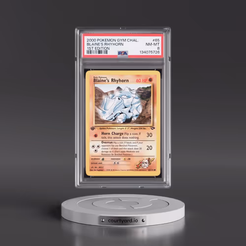 2000 Pokémon Gym Challenge #65 Blaine's Rhyhorn - 1st Edition (PSA 8 NM-MT)
