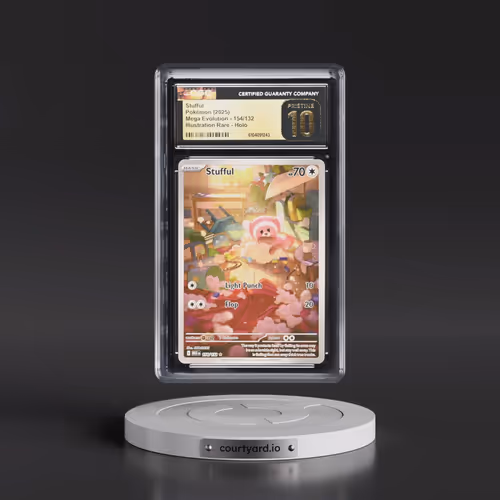 2025 Pokémon Meg EN-Mega Evolution #154 Stufful - Illustration Rare (CGC 10 PRISTINE)