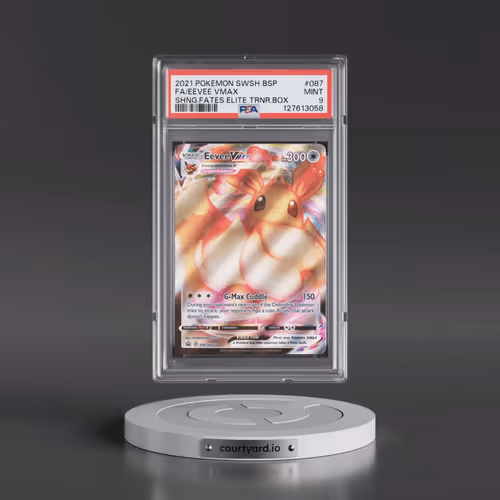 2021 Pokémon Swsh Black Star Promo #087 Eevee Vmax - Full Art Shining Fates Elite Trainer Box (PSA 9