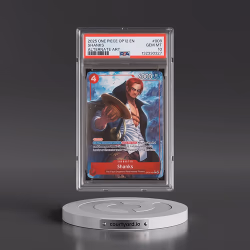 2025 One Piece OP12-Legacy of the Master #008 Shanks - Alternate Art (PSA 10 GEM MINT)