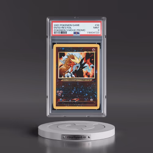 2001 Pokémon Game Movie #34 Entei - Reverse Foil Pokemon 3 Movie Promo (PSA 9 MINT)