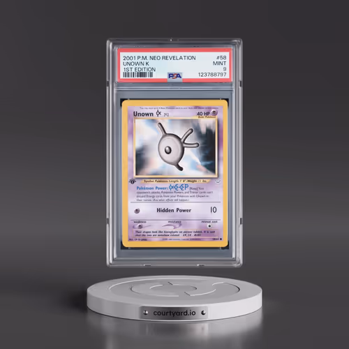 2001 Pokémon Neo Revelation #58 Unown K - 1st Edition (PSA 9 MINT)