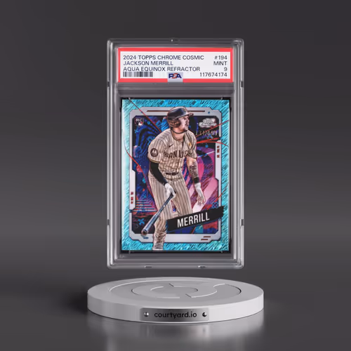 2024 Topps Chrome Cosmic #194 Jackson Merrill - Aqua Equinox Refractor (PSA 9 MINT)