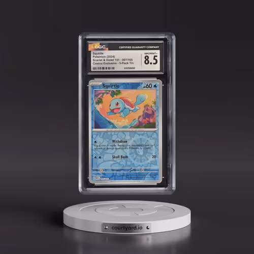 2024 Pokémon Mew EN-151 #007 Squirtle - 151 5-Pack Mini Tins (CGC 8.5 NM-MT+)
