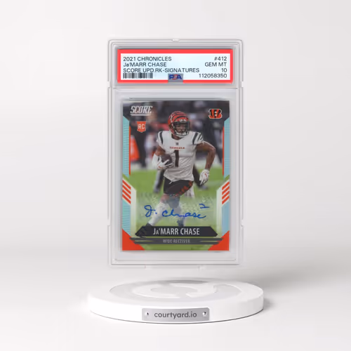 2021 Panini Chronicles Score Update Rookies #412 JA'Marr Chase - Signatures (PSA 10 GEM MINT)