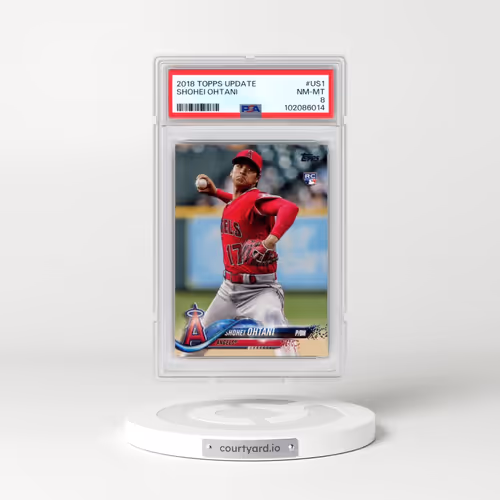 2018 Topps Update #US1 Shohei Ohtani - Pitching in Red Jersey (PSA 8 NM-MT)