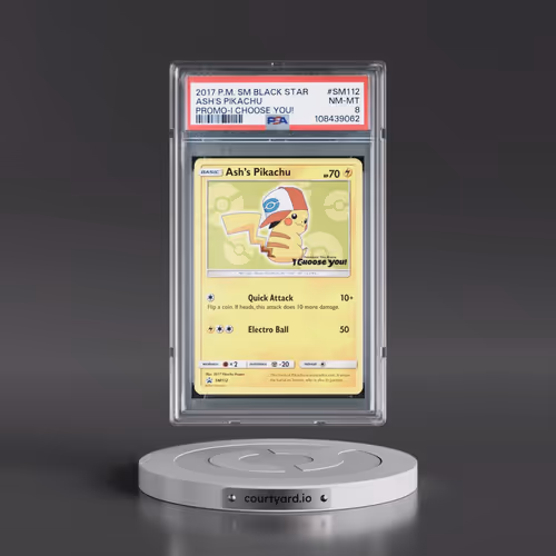 2017 Pokémon SM Black Star Promo #SM112 Ash's Pikachu - I Choose You! (PSA 8 NM-MT)