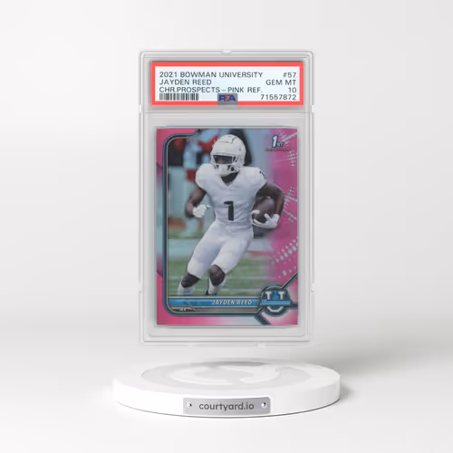 2021 Bowman University Chrome Prospects #57 Jayden Reed - Pink Refractor (PSA 10 GEM MINT)