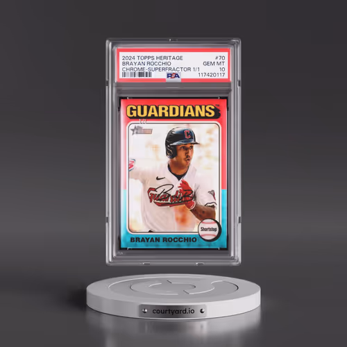 2024 Topps Heritage #70 Brayan Rocchio - Chrome-Superfractor 1/1 (PSA 10 GEM MINT)