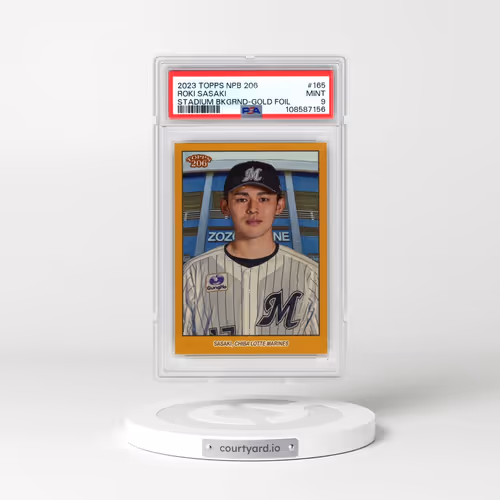 2023 Topps Npb 206 #165 Roki Sasaki - Stadium Background-Gold Foil (PSA 9 MINT)
