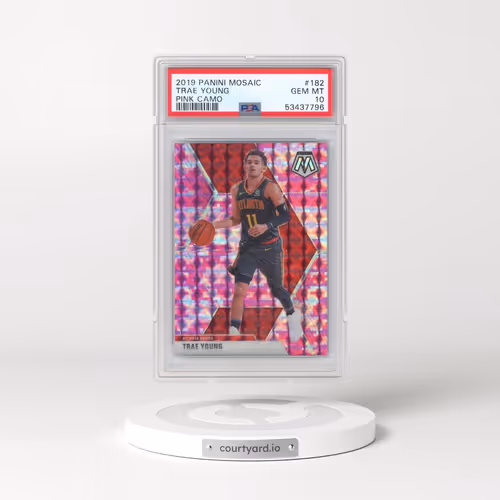 2019 Panini Mosaic #182 Trae Young - Pink Camo (PSA 10 GEM MINT)