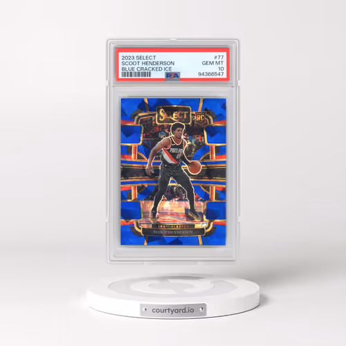 2023 Panini Select #77 Scoot Henderson - Blue Cracked Ice (PSA 10 GEM MINT)