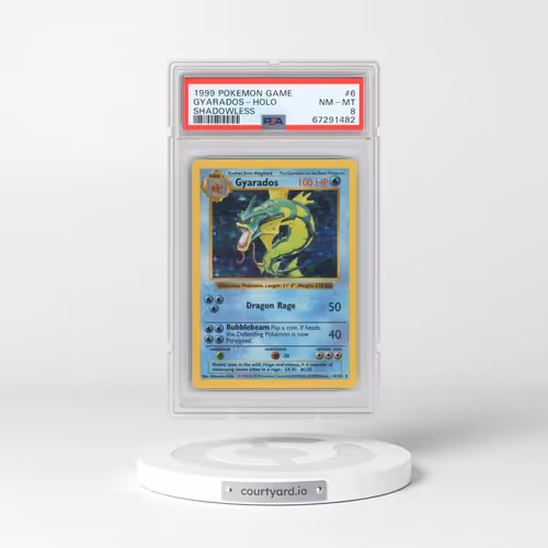 1999 Pokémon Game #6 Gyarados - Holo Shadowless (PSA 8 NM-MT)