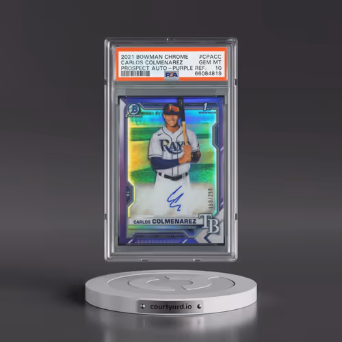 2021 Bowman Chrome Prospect Autographs #CPACC Carlos Colmenarez - Purple Refractor (PSA 10 GEM MINT)