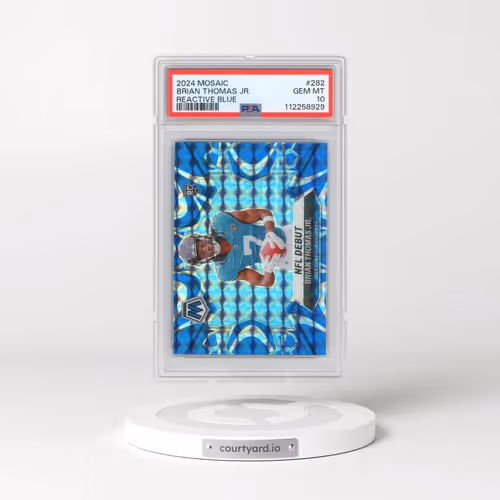 2024 Panini Mosaic #282 Brian Thomas Jr. - Reactive Blue (PSA 10 GEM MINT)