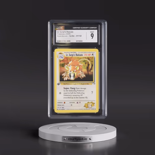 2000 Gym Heroes #51/132 Lt. Surge's Raticate - 1st Edition 1st Edition (CGC 9 MINT)