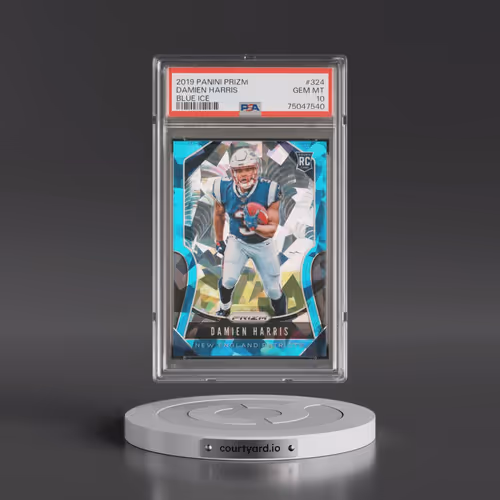 2019 Panini Prizm #324 Damien Harris - Blue Ice (PSA 10 GEM MINT)