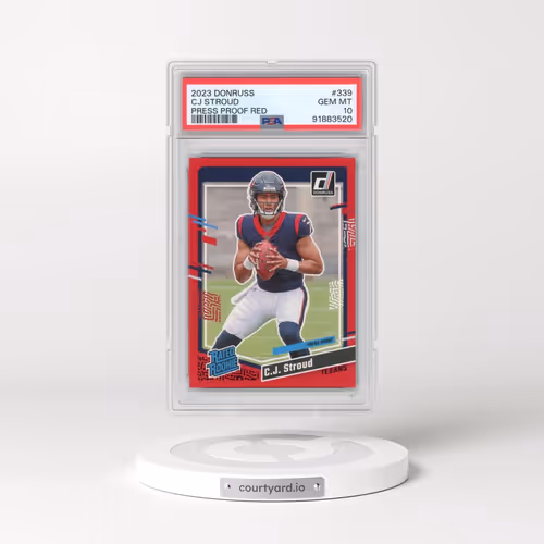 2023 Panini Donruss #339 CJ Stroud - Press Proof Red (PSA 10 GEM MINT)