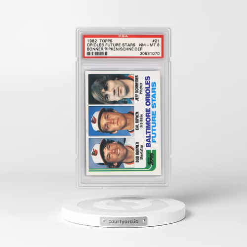 1982 Topps #21 Orioles Future Stars - Bonner/Ripken/Schneider (PSA 8 NM-MT)