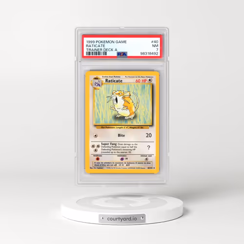 1999 Pokémon Game #40 Raticate - Trainer Deck A (PSA 7 NM)