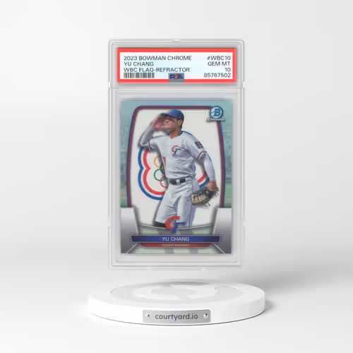 2023 Bowman Chrome World Baseball Classic Flag #WBC10 YU Chang - Refractor (PSA 10 GEM MINT)