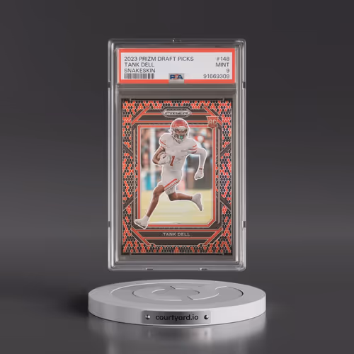 2023 Panini Prizm Draft Picks #148 Tank Dell - Snakeskin Prizm (PSA 9 MINT)