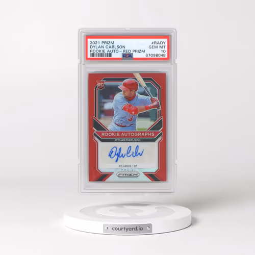 2021 Panini Prizm Rookie Autographs #RADY Dylan Carlson - Red Prizm (PSA 10 GEM MINT)
