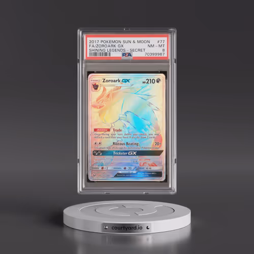 2017 Pokémon Sun & Moon Shining Legends #77 Zoroark GX - Holo Full Art Secret (PSA 8 NM-MT)