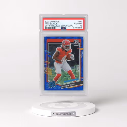 2023 Panini Donruss #350 Rashee Rice - Optic Preview-Blue Scope (PSA 10 GEM MINT)