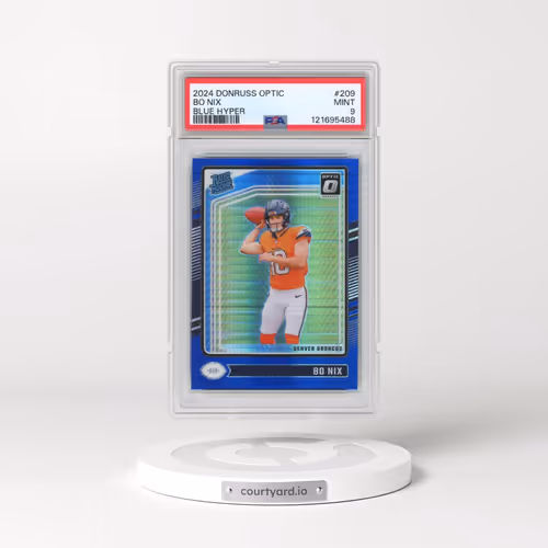 2024 Panini Donruss Optic #209 Bo Nix - Blue Hyper (PSA 9 MINT)