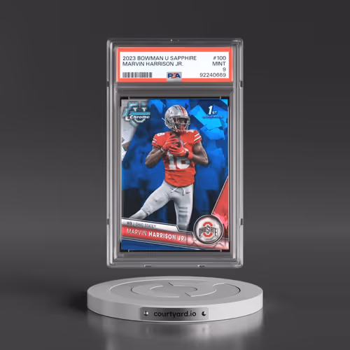 2023 Bowman University Chrome Sapphire #100 Marvin Harrison Jr. (PSA 9 MINT)