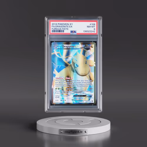 2014 Pokémon XY Furious Fists #108 Dragonite EX - Holo Full Art (PSA 8 NM-MT)