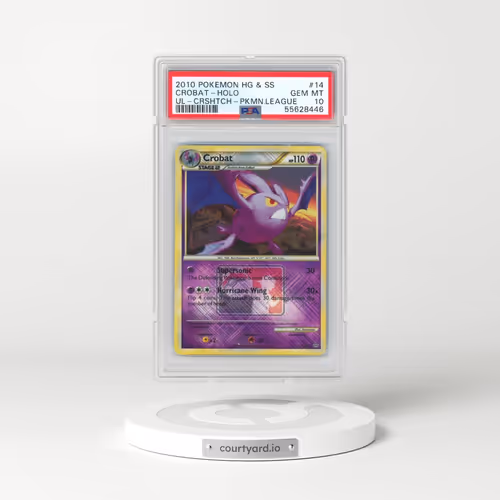 2010 Pokémon Heartgold & Soulsilver Unleashed #14 Crobat - Holo Crosshatch-2010 Pokemon League (PSA