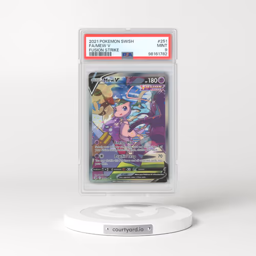 2021 Pokémon Sword & Shield Fusion Strike #251 Mew V - Holo Full Art (PSA 9 MINT)