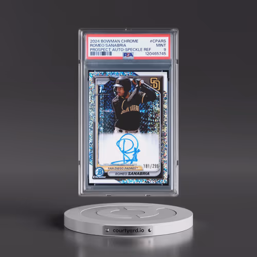 2024 Bowman Chrome Prospect Autographs #CPARS Romeo Sanabria - Speckle Refractor (PSA 9 MINT)