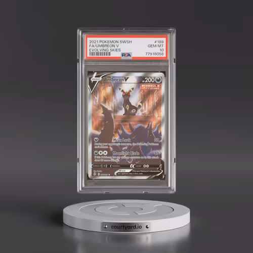 2021 Pokémon Sword & Shield Evolving Skies #189 Umbreon V - Holo Full Art (PSA 10 GEM MINT)