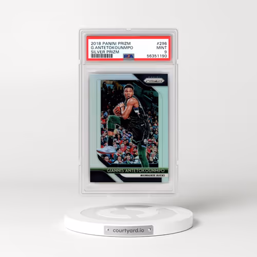 2018 Panini Prizm #296 Giannis Antetokounmpo - Silver Prizm (PSA 9 MINT)